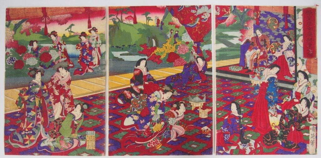 仮皇居御庭拝見之図