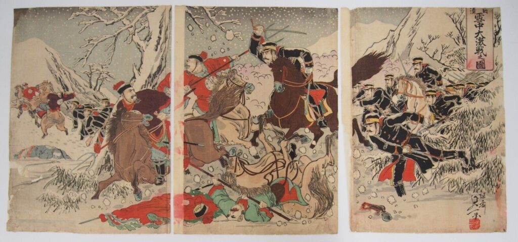 日清 雪中大激戦之図