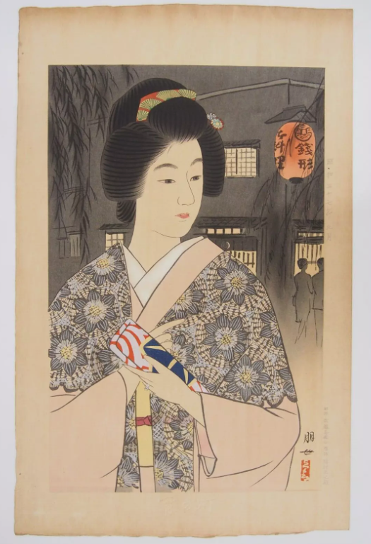 宵の灯 和服美人図
