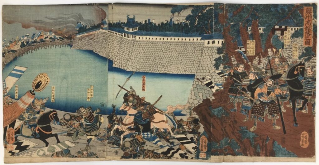 歌川芳員 奥州高館落之図