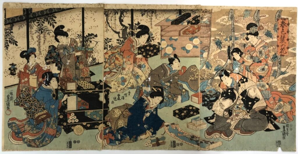 歌川国貞 春色麓の花