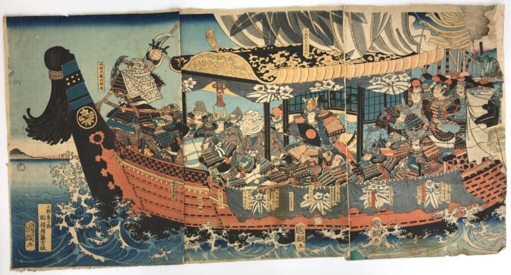 歌川国綱 義経拾九臣之図 全