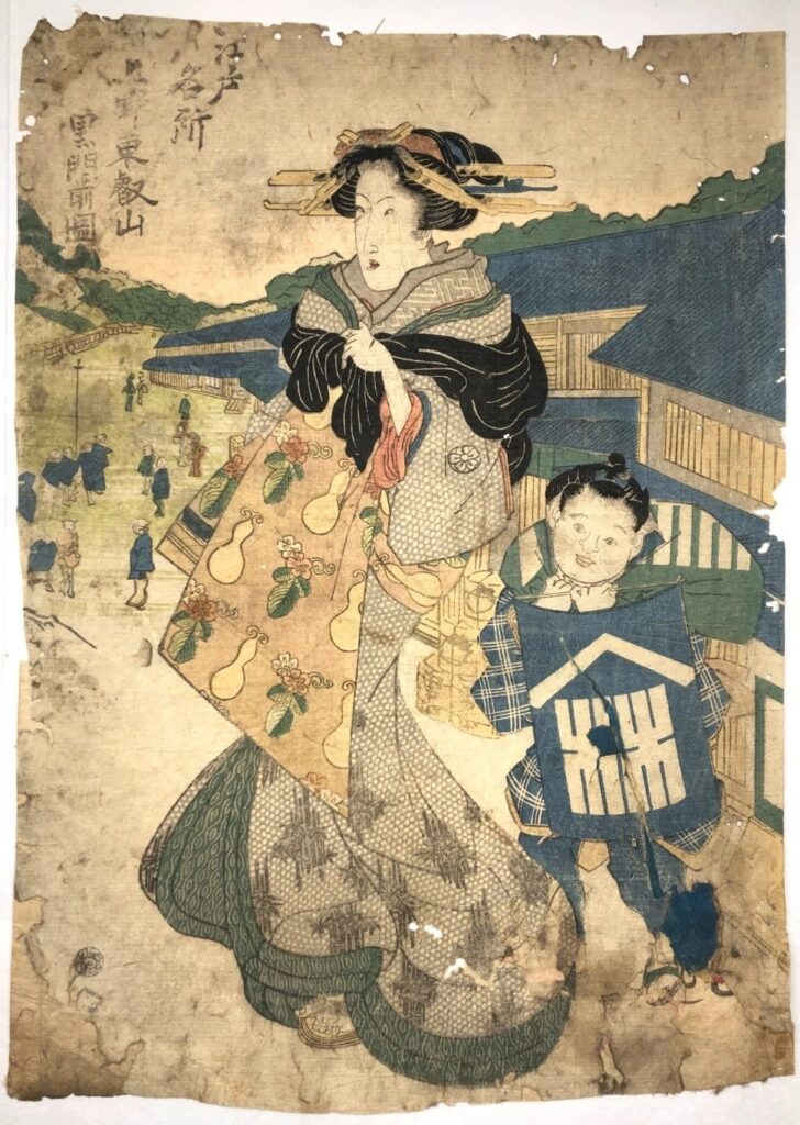 歌川国安 江戸名所 上野東叡山 黒門前図